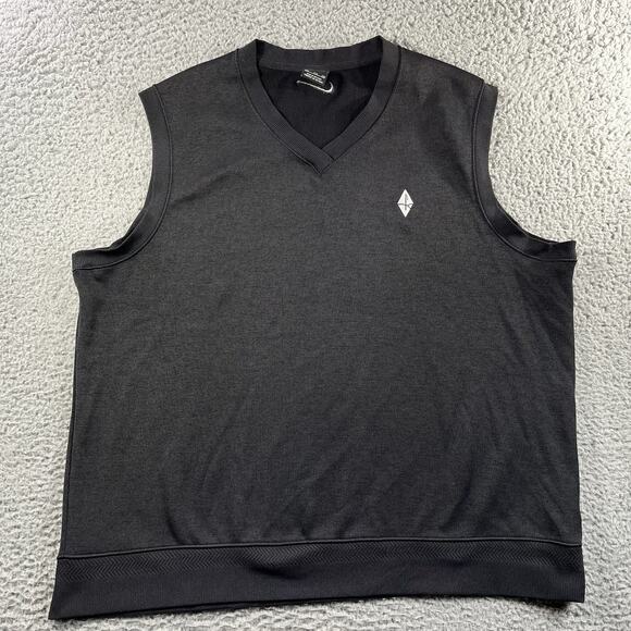 NIKE GOLF SWEATER VEST MENS 2XL BLACK RIBBED HEM POLYESTER SPANDEX STRETCH - Picture 1 of 10